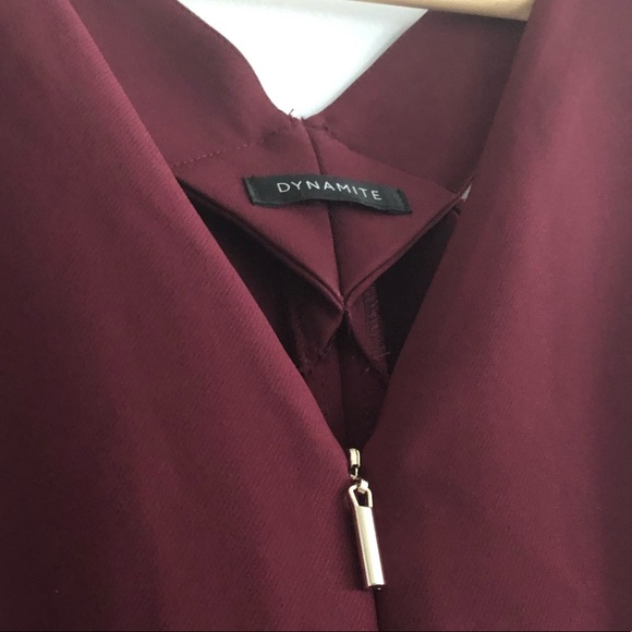 Maroon/burgundy peplum dynamite top - Picture 2 of 3